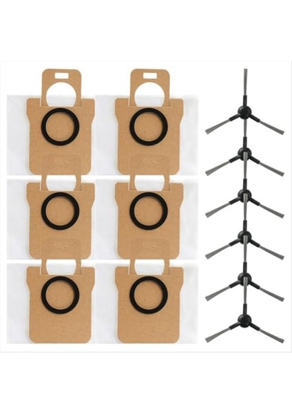 Jonr P20 Pro Için Vakum Değiştirme Kiti 6 Toz Torbası ve 6 Yan Fırça Yedek Parça Içerir (Yurt Dışından)