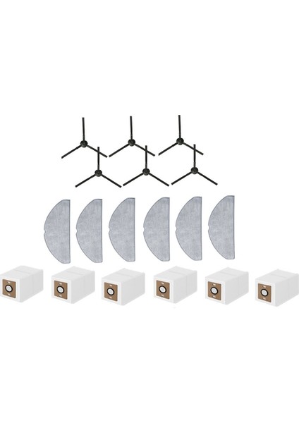 Ilıfe A30 Pro Vakum Süpürgesi Aksesuarları Için 18 Adet Yan Fırça Paspas Pedi Toz Torbası (Yurt Dışından)