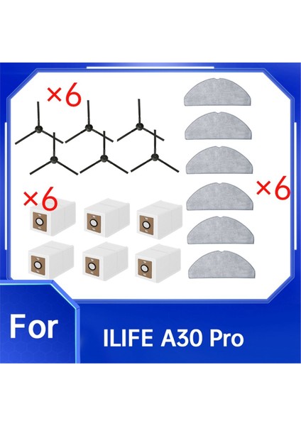 Ilıfe A30 Pro Vakum Süpürgesi Aksesuarları Için 18 Adet Yan Fırça Paspas Pedi Toz Torbası (Yurt Dışından) fiyatları