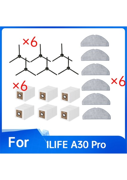 Ilıfe A30 Pro Vakum Süpürgesi Aksesuarları Için 18 Adet Yan Fırça Paspas Pedi Toz Torbası (Yurt Dışından) modelleri