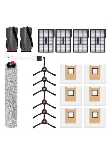 20 Adet Eufy E25 OMNI/E28 Omni Elektrikli Süpürge Parçası Ana Fırça Rulo Fırça Yan Fırça Toz Torbası Filtresi (Yurt Dışından)