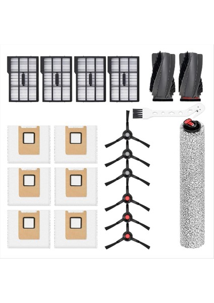 20 Adet Eufy E25 OMNI/E28 Omni Elektrikli Süpürge Parçası Ana Fırça Rulo Fırça Yan Fırça Toz Torbası Filtresi (Yurt Dışından) modelleri