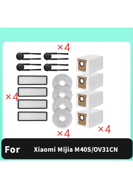 16 Adet Xiaomi Mijia M40S/OV31CN Süpürme Makinesi Aksesuarları Ana Yan Fırça Paspas Filtresi Toz Torbaları (Yurt Dışından) modelleri