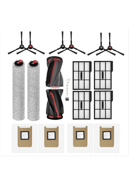 18 Adet Eufy E25 OMNI/E28 Omni Robotlu Süpürge Parçaları Ana Fırça Rulosu Paspaslar Yan Fırçalar Hepa Filtreler Toz Torbaları (Yurt Dışından)