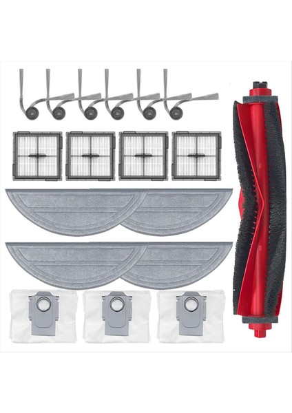 18 Adet Yedek Parçalar Roborock Q10 S5/Q10 S5+/Q10 X5/Q10 X5+ Vakum Parçaları Ana Yan Fırça Filtre Paspas Toz Torbası (Yurt Dışından) modelleri