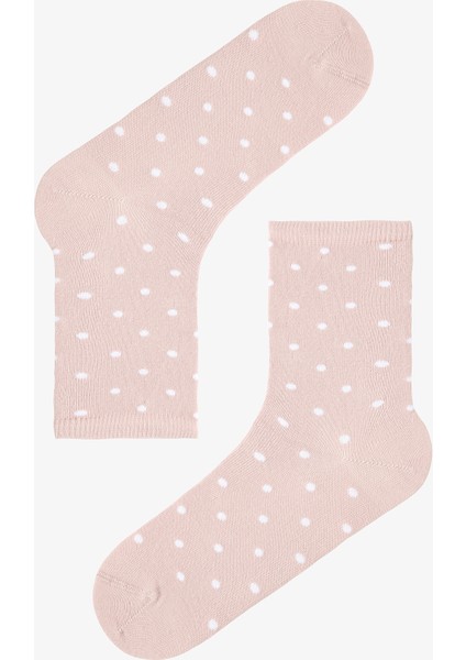 5 Çift Pamuklu Puantiye Desenli Soket Çorap