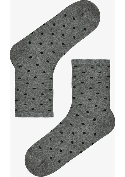 5 Çift Pamuklu Puantiye Desenli Soket Çorap