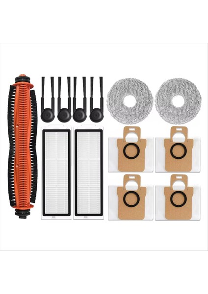 13 Adet Xiaomi Mijia M40S/OV31CN Elektrikli Süpürge Parçaları Yedek Ana Silindir Yan Fırça Hepa Filtre Paspas Toz Torbaları (Yurt Dışından)