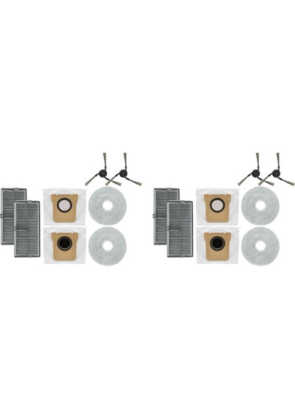 2x Aksesuarları Xiaomi Mijia Süpürme Robotu Aksesuarları M40 Yan Fırça Filtre Çekirdek Toz Torbası Paspas Bezi (Yurt Dışından)