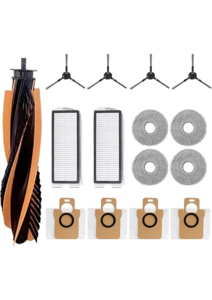 15 Paket Aksesuarları Jonr P20 Pro Robot Vakum Yedek Parçalar Ana Yan Fırça Hepa Filtreler Paspas Bezleri Toz Torbaları (Yurt Dışından)