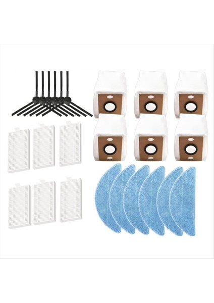 Ilife V9/v9 Pro/g9/g9 PRO/A12 Pro Robotlu Süpürge Parçaları Yan Fırça Paspas Bezi Toz Torbası Değiştirme (Yurt Dışından)