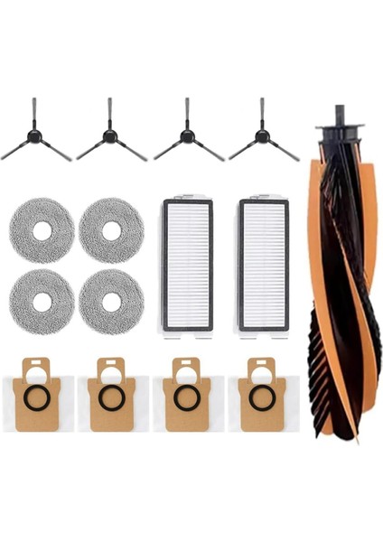 15 Paket Aksesuarları Jonr P20 Pro Robot Vakum Yedek Parçalar Ana Yan Fırça Hepa Filtreler Paspas Bezleri Toz Torbaları (Yurt Dışından) modelleri