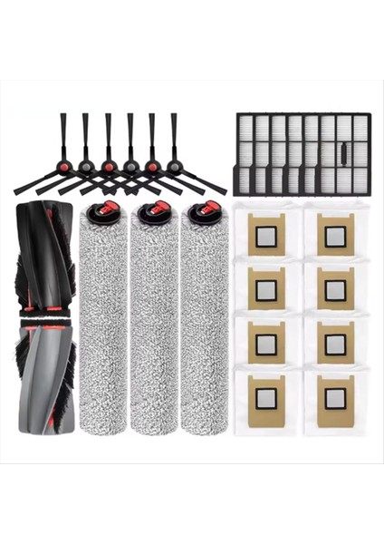 24 Adet Eufy Omni E25/E28 Elektrikli Süpürge Yedek Parça Vakum Ana Fırça Rulo Fırça Yan Fırça Toz Torbası Filtresi (Yurt Dışından)