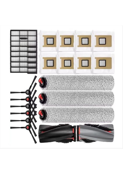 24 Adet Eufy Omni E25/E28 Elektrikli Süpürge Yedek Parça Vakum Ana Fırça Rulo Fırça Yan Fırça Toz Torbası Filtresi (Yurt Dışından) fiyatları