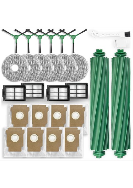 Irobot Roomba Plus 405 Combo/artı 505 Combo Robot Vakum Parçaları Için 28 Adet Ana Yan Fırça Filtreleri Paspas Pedleri Toz Torbaları (Yurt Dışından) modelleri