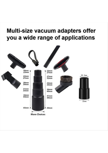 Mağaza Vac Aksesuarları Için 8 Adet Ev Temizleme Elektrikli Süpürge Ekleri - 2 1/2in Ila 1 1/4in Vakum Hortumu Adaptörü (Yurt Dışından) fırsatları