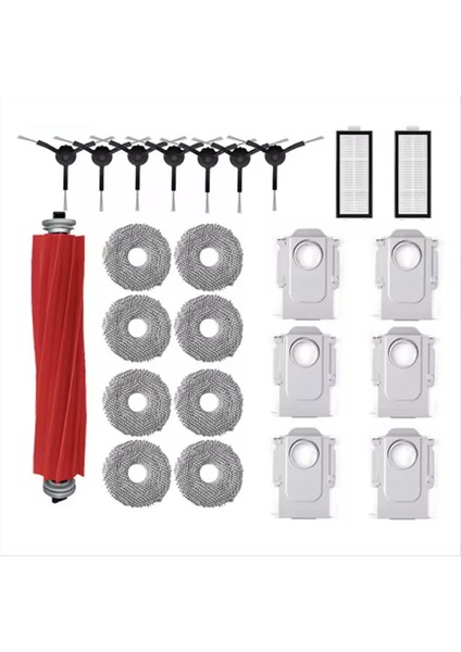 1 Takım Roborock Q Revo Maxv/q Revo S/q Revo Pro Yedek Parçalar Ana Yan Fırça Toz Torbası Hepa Filtre Paspas Bezleri (Yurt Dışından)