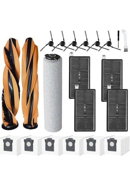 21 Adet Ana Fırça Rulo Paspas Toz Torbaları Yan Fırça Filtresi Dreame Mova Z60 Ultra Robotlu Süpürge Parçaları (Yurt Dışından)