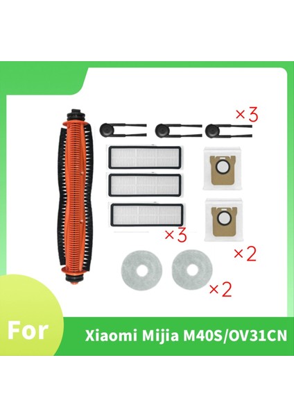 Xiaomi Mijia Için 12 Pcs M40S/OV31CN Vakum Süpürge Aksesuarları Ana Roller Yan Fırça Hepa Filtre Mop Bez Toz Çantaları (Yurt Dışından) fırsatları