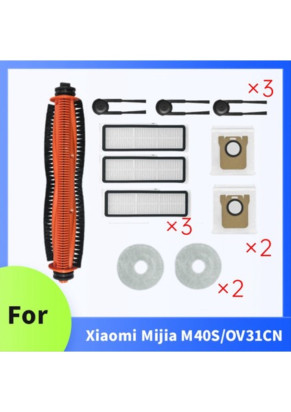 Xiaomi Mijia Için 12 Pcs M40S/OV31CN Vakum Süpürge Aksesuarları Ana Roller Yan Fırça Hepa Filtre Mop Bez Toz Çantaları (Yurt Dışından) indirimleri