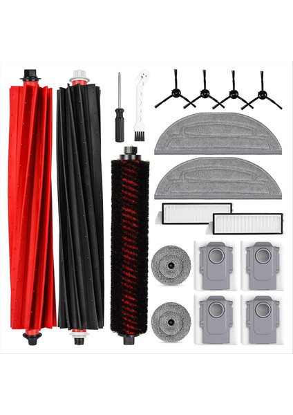 Roborock S8 Max/maxv Ultra Süpürücü Yedek Parçaları Yüksek Hızlı Fırça Silindir Fırça Yan Fırça Filtre Seti (Yurt Dışından)