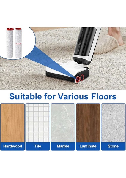 Roborock Dyad Pro/dyad Pro Combo Islak ve Kuru Elektrikli Süpürge Aksesuarları Için 2x Fırça Rulo Yedek Parçaları (Yurt Dışından) modelleri