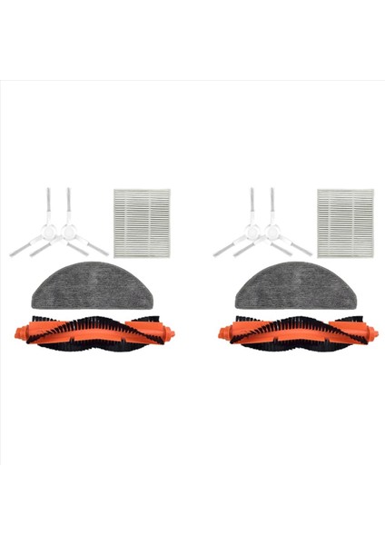 2 Takım Yedek Xiaomi Robot Vakum E10 E12 B112 Süpürgesi Temizleyici Ana Yan Fırça Hepa Filtre Paspas Bezi Paçavra Yedek (Yurt Dışından)