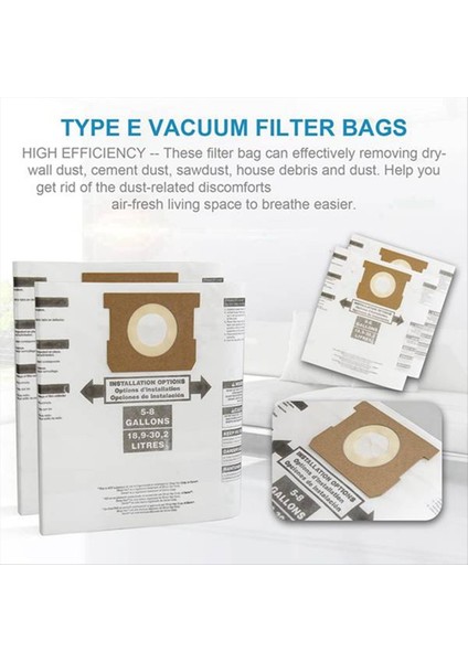 Evrensel Kuru Vac Toz Torbası Mağaza Vac / Ridgid Vf Yedek Parça Için 5 Ila 8 Galon Vakumlu Toz Torbası 5 Ila 8 Galon Toz Torbası (Yurt Dışından) fırsatları