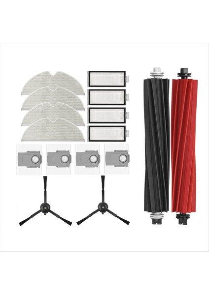 16 Adet Roborock Q5 Pro Q5 Pro+ Q5 Max+ Q5 Duoroller+ Elektrikli Süpürge Ana Yan Fırça Paspas Filtresi Toz Torbaları (Yurt Dışından)