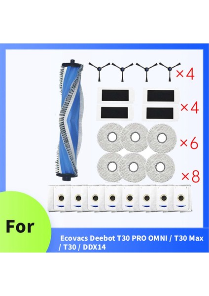 Ecovacs Deebot T30 Pro Omnı /T30 Max / T30 / DDX14 Süpürgesi Aksesuarları Ana Yan Fırça Filtresi Bez Toz Torbası Için 23 Adet (Yurt Dışından) fiyatları