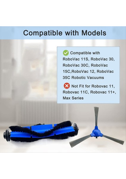 Eufy 11S Için Max G30 30C Max 15C Max Süpü Robot Aksersiyeleri Ana Roller Fırça Yan Fırça Filtre Aksesuarları (Yurt Dışından) fiyatları