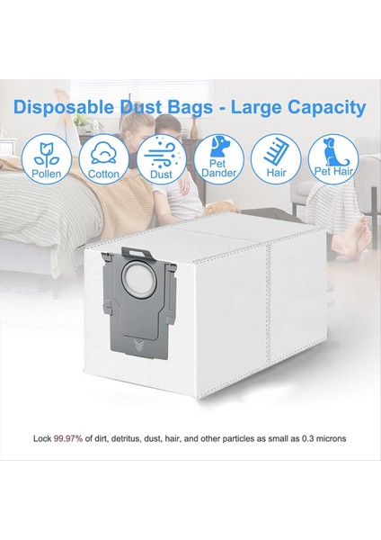 8 Adet Için Uygun Roborock S8 Maxv ULTRA/P10 A7400RR/QREVO Pro/qrevo Plus Süpürgesi Robotlu Süpürge Toz Torbası (Yurt Dışından) modelleri