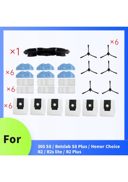 360 S8 / Botslab S8 Plus / Honor Choice R2 / R2S Lite / R2 Plus Süpürme Makinesi Aksesuarları Için 25 Adet (Yurt Dışından) fiyatları