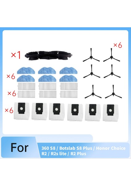 360 S8 / Botslab S8 Plus / Honor Choice R2 / R2S Lite / R2 Plus Süpürme Makinesi Aksesuarları Için 25 Adet (Yurt Dışından) modelleri