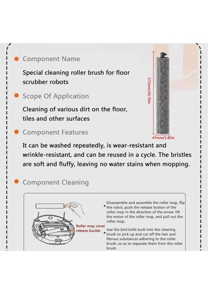 Uwant U300 U300 Max Süpürme Makinesi Paspas Bezi Robotlu Süpürge Için Yedek Rulo Kumaş Yedek Parçaları (Yurt Dışından) fiyatları