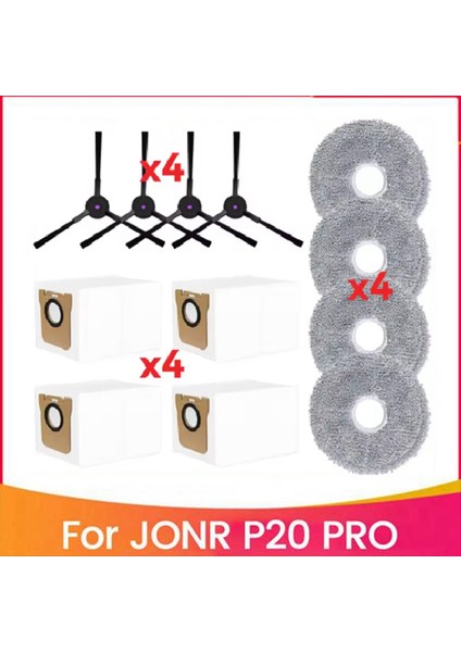 Jonr P20 Pro Elektrikli Süpürge Aksesuarları Için 12 Adet Yan Fırça Paspas Toz Torbaları (Yurt Dışından) modelleri