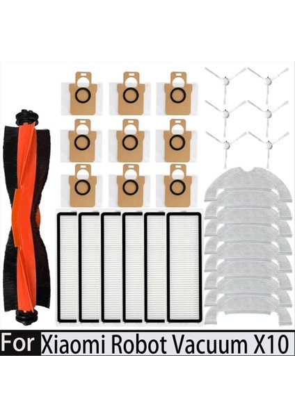 Xiaomi Robot Vakum Için X10 Yedek Yedek Parçalar Ana Yan Fırça Hepa Filtre Mop Bez Toz Çanta Aksesuarları (Yurt Dışından)