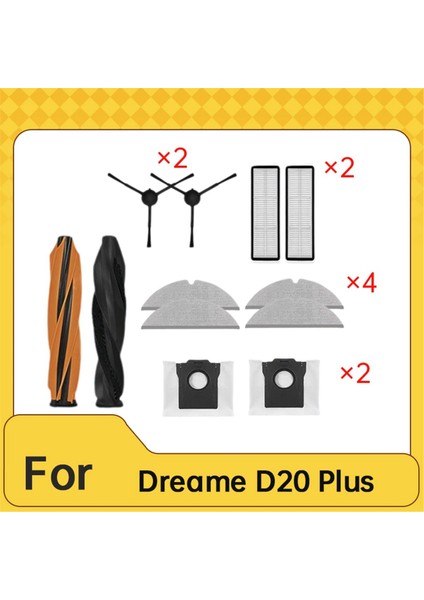 Dreame D20 PRO/D20 Plus Robot Vakum Parçaları Ana Yan Fırçalar Filtre Paspas Bezi Toz Torbası Için Yedek Aksesuarlar Kiti (Yurt Dışından) modelleri