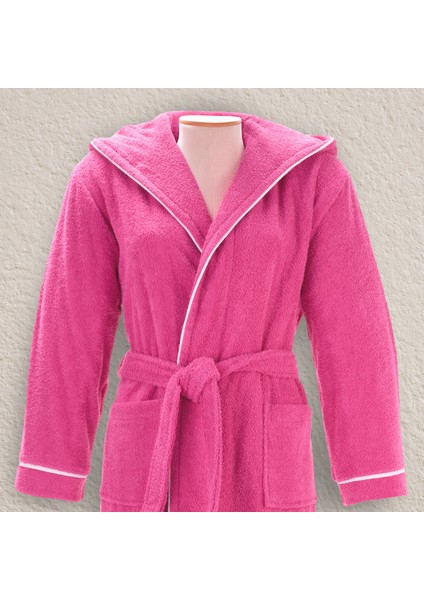 Bornoz | %100 Pamuk-Kapüşonlu-Biyeli-Cepli-Fuşya modelleri