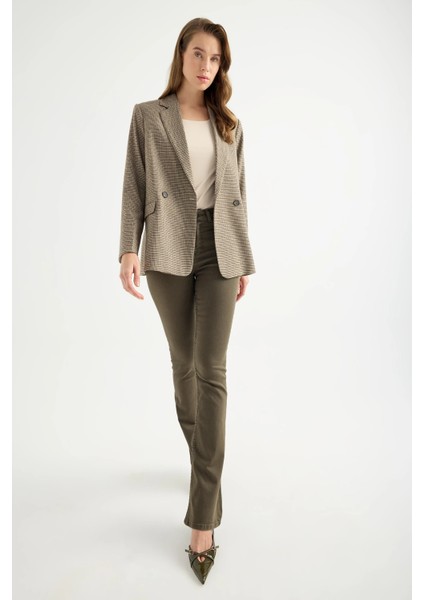 Yünlü Kazayağı Blazer Ceket modelleri