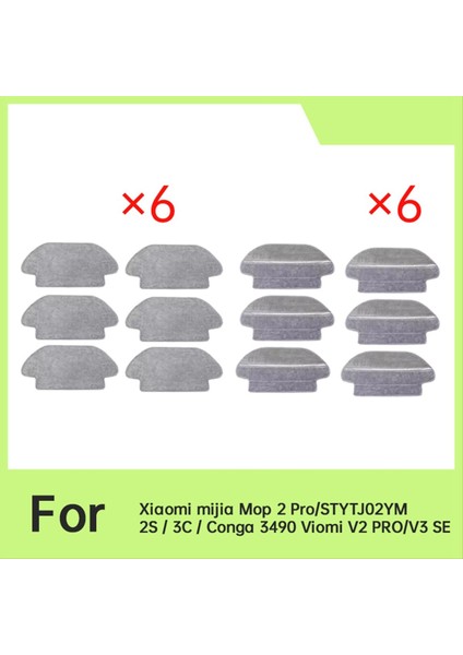 12 Adet Temizleme Bezi Xiaomi Mijia Paspas 2 PRO/STYTJ02YM 2 S / 3c / Conga 3490 Viomi V2 Pro/v3 Se Robot Vakum (Yurt Dışından) fiyatları