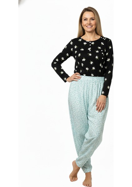 Kadın Kışlık Kadın Anne Içlik Pijama Altı %100 Pamuk Içi Miflonlu Beli Lastikli Rahat modelleri