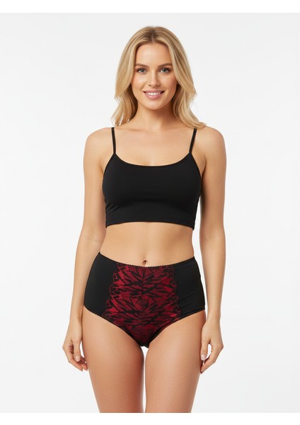 Kadın Önü Saten Dantelli Yüksek Bel Külot BB2063