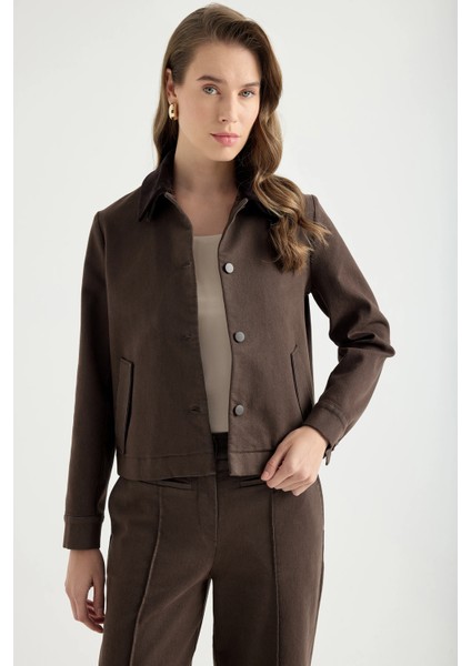 Kadife Yaka Kanvas Ceket