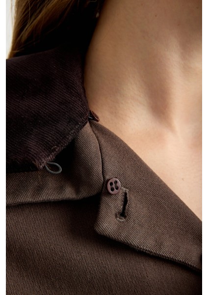 Kadife Yaka Kanvas Ceket indirimleri