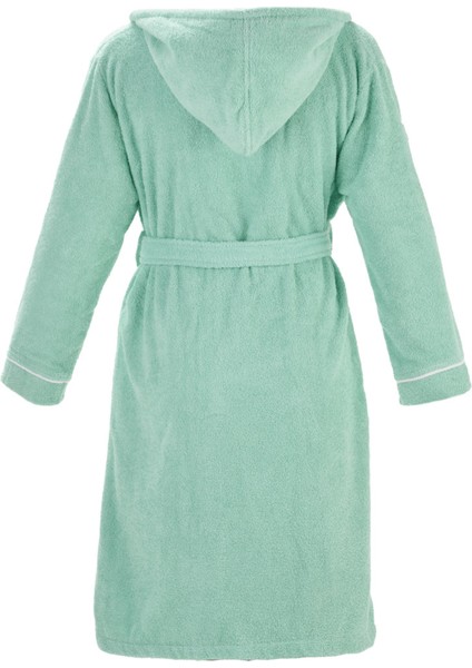 Bornoz | %100 Pamuk-Kapüşonlu-Biyeli-Cepli-Mint Green indirimleri