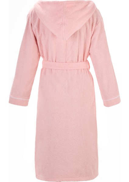 Bornoz | %100 Pamuk-Kapüşonlu-Biyeli-Cepli-Pembe fırsatları