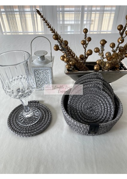 7 Prç Bardak Altlığı Set Tress Supla Jüt Hediyelik