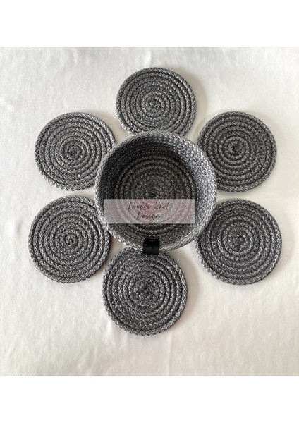 7 Prç Bardak Altlığı Set Tress Supla Jüt Hediyelik