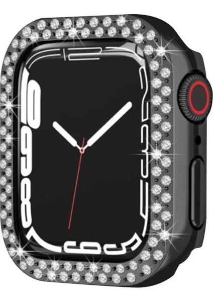 Apple Watch 42MM Taşlı Kasa - SIYAH-(5796)